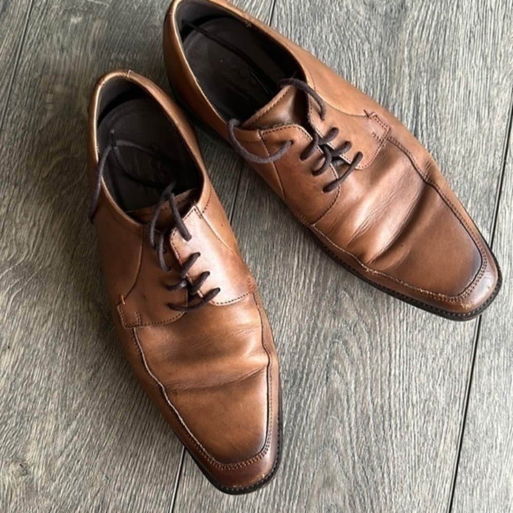 Ecco shoes men’s dress shoes size 8 ran leather lace up